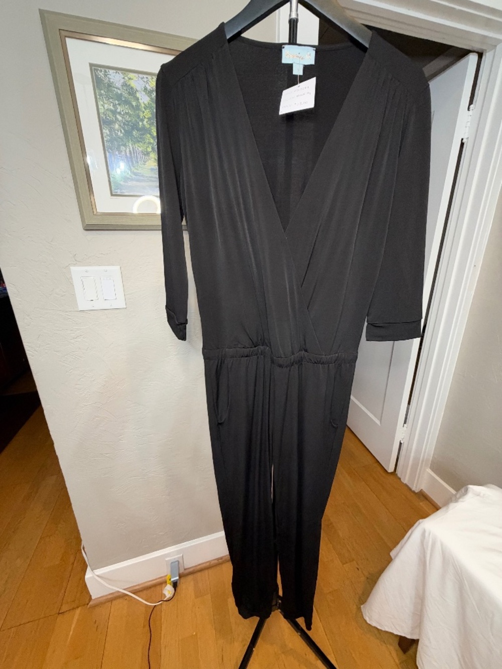 NWT Veronica M. Black ITY Stretch Jumpsuit Dress Small